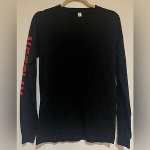 Bella Canvas Black Long Sleeve Tee with Red Details